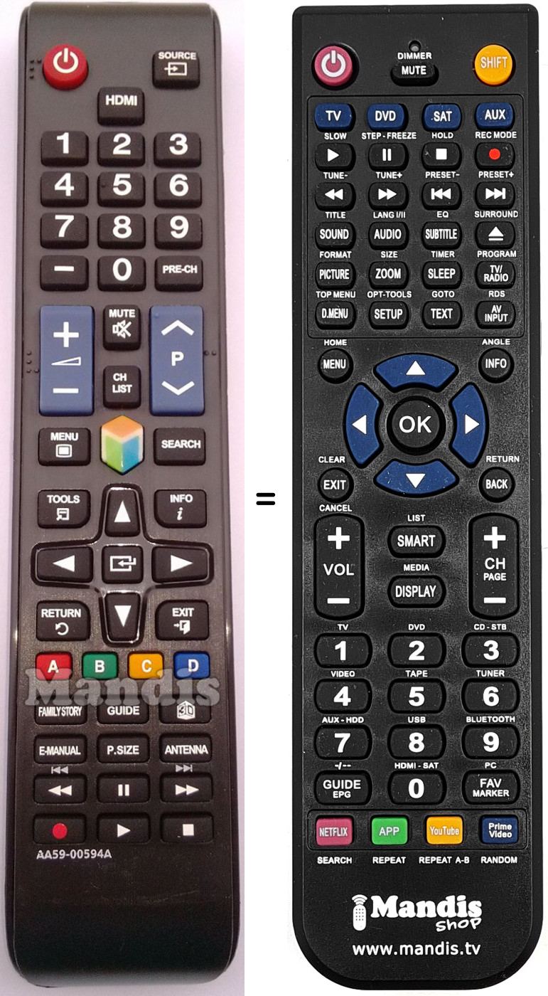 Replacement remote control AA59-00594A
