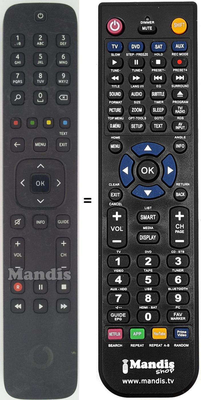 Replacement remote control RC327380301BR