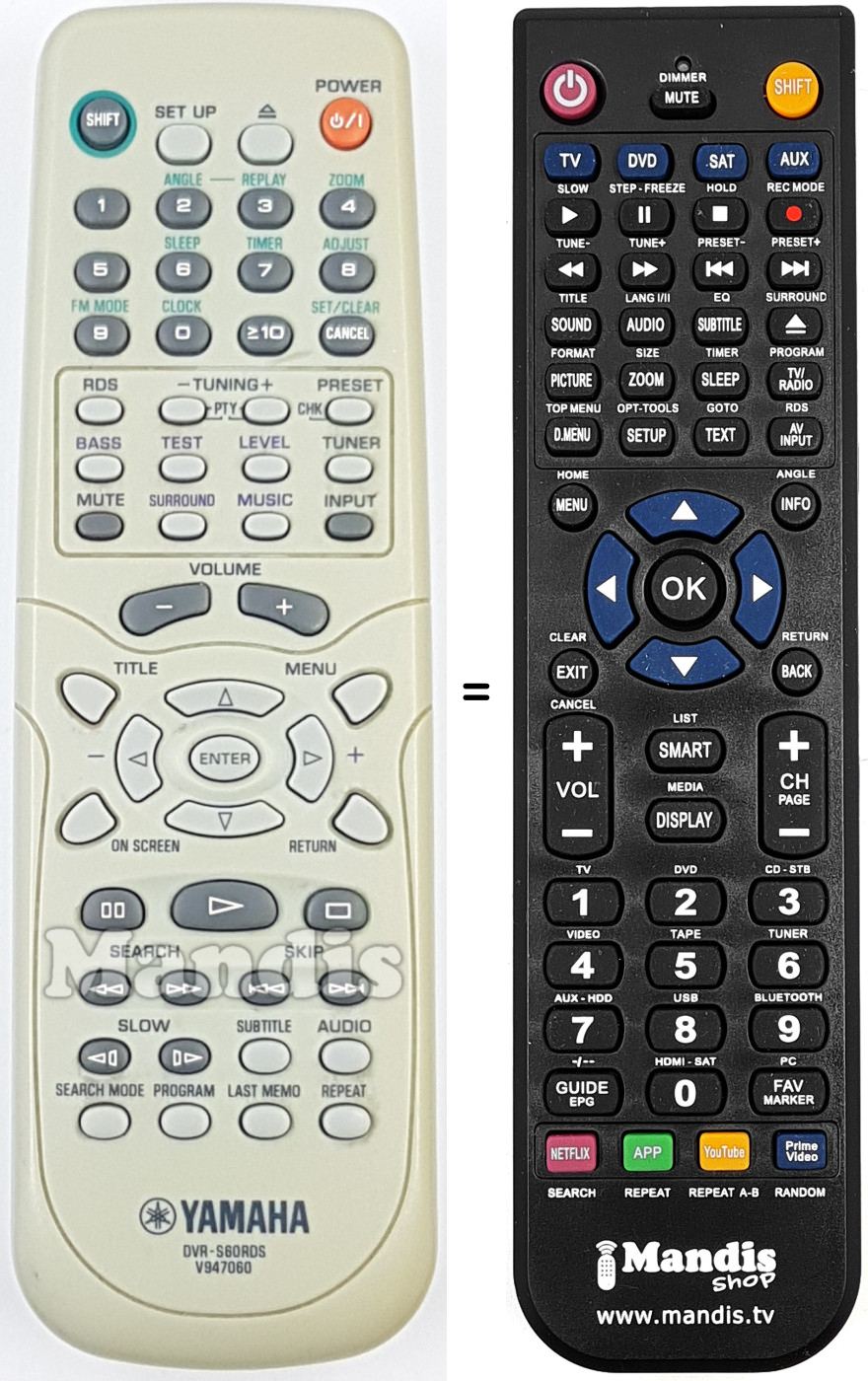 Replacement remote control Yamaha V 947060
