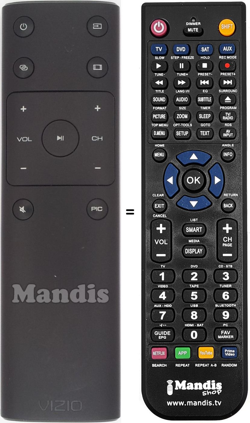 Replacement remote control XRT132