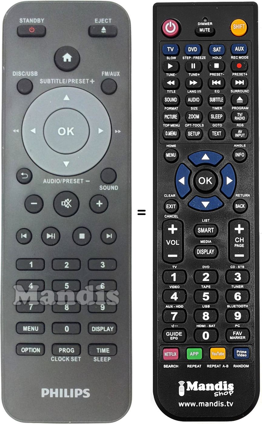 Replacement remote control Philips 996510061053