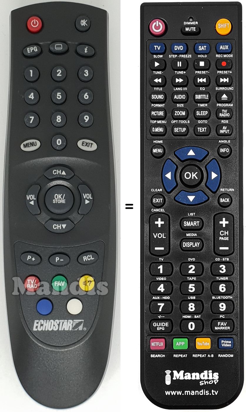 Replacement remote control Echostar003