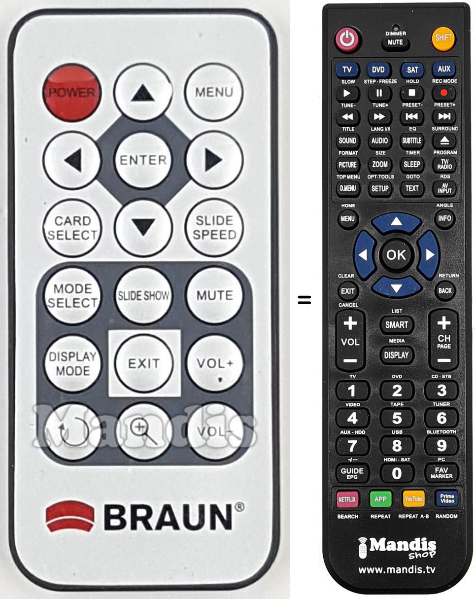 Replacement remote control BRAUN003