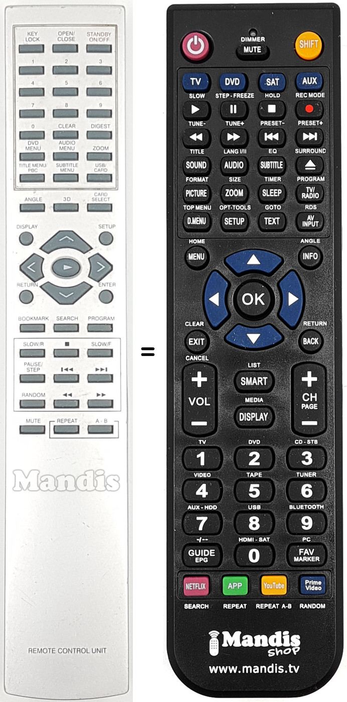 Replacement remote control MD81290