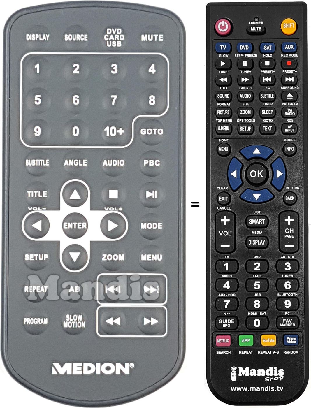 Replacement remote control MD82767