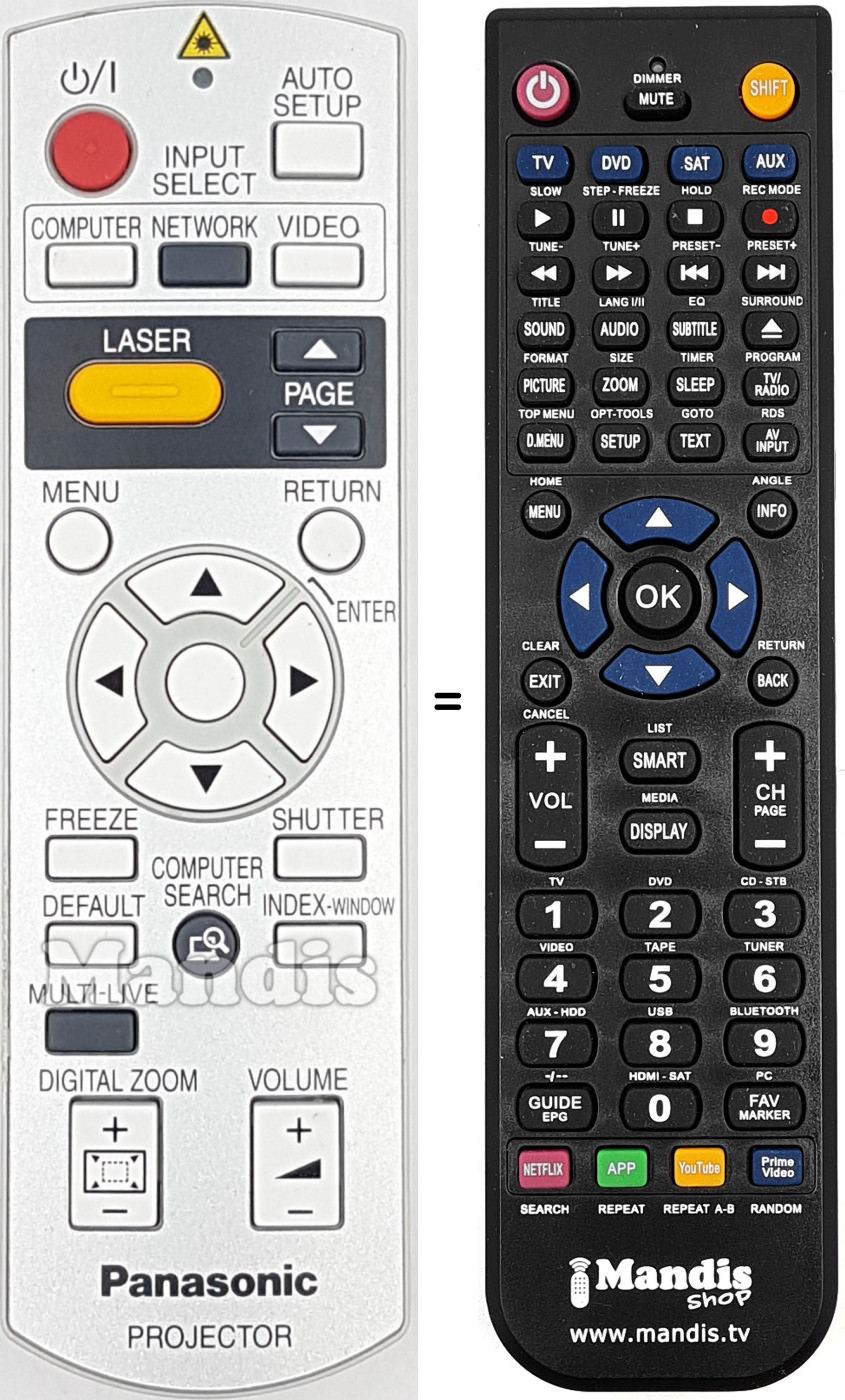 Replacement remote control Panasonic N2QAYB000152