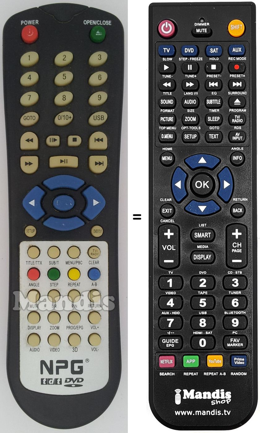 Replacement remote control NPG009