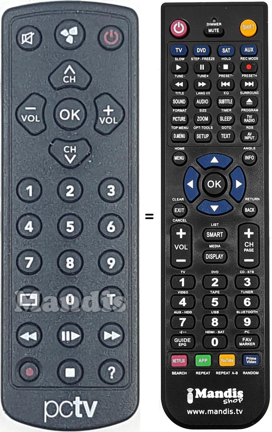 Replacement remote control PCTV001