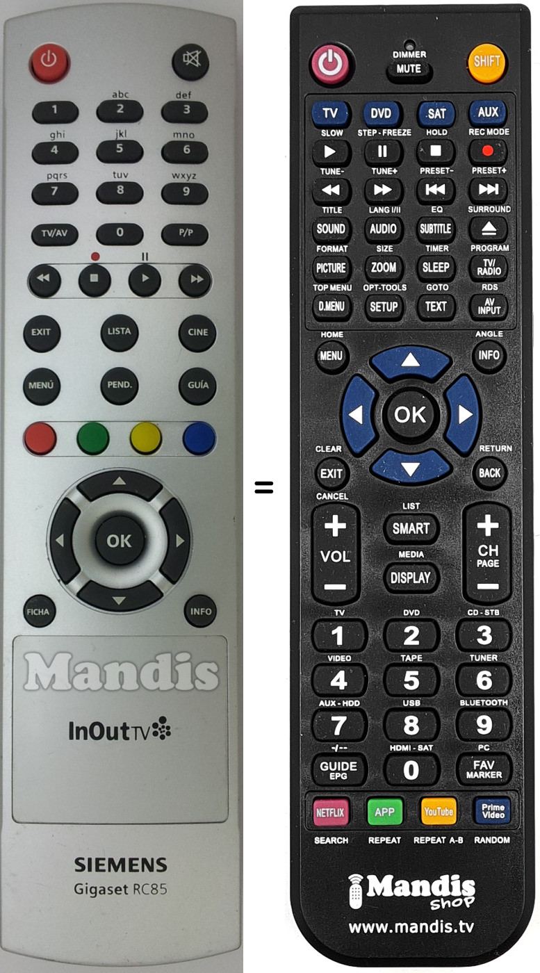 Replacement remote control Siemens RC85