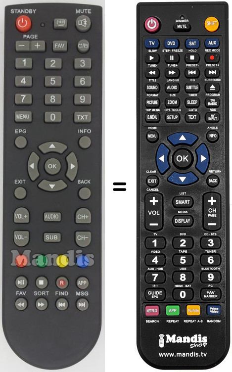 Replacement remote control REMCON1475