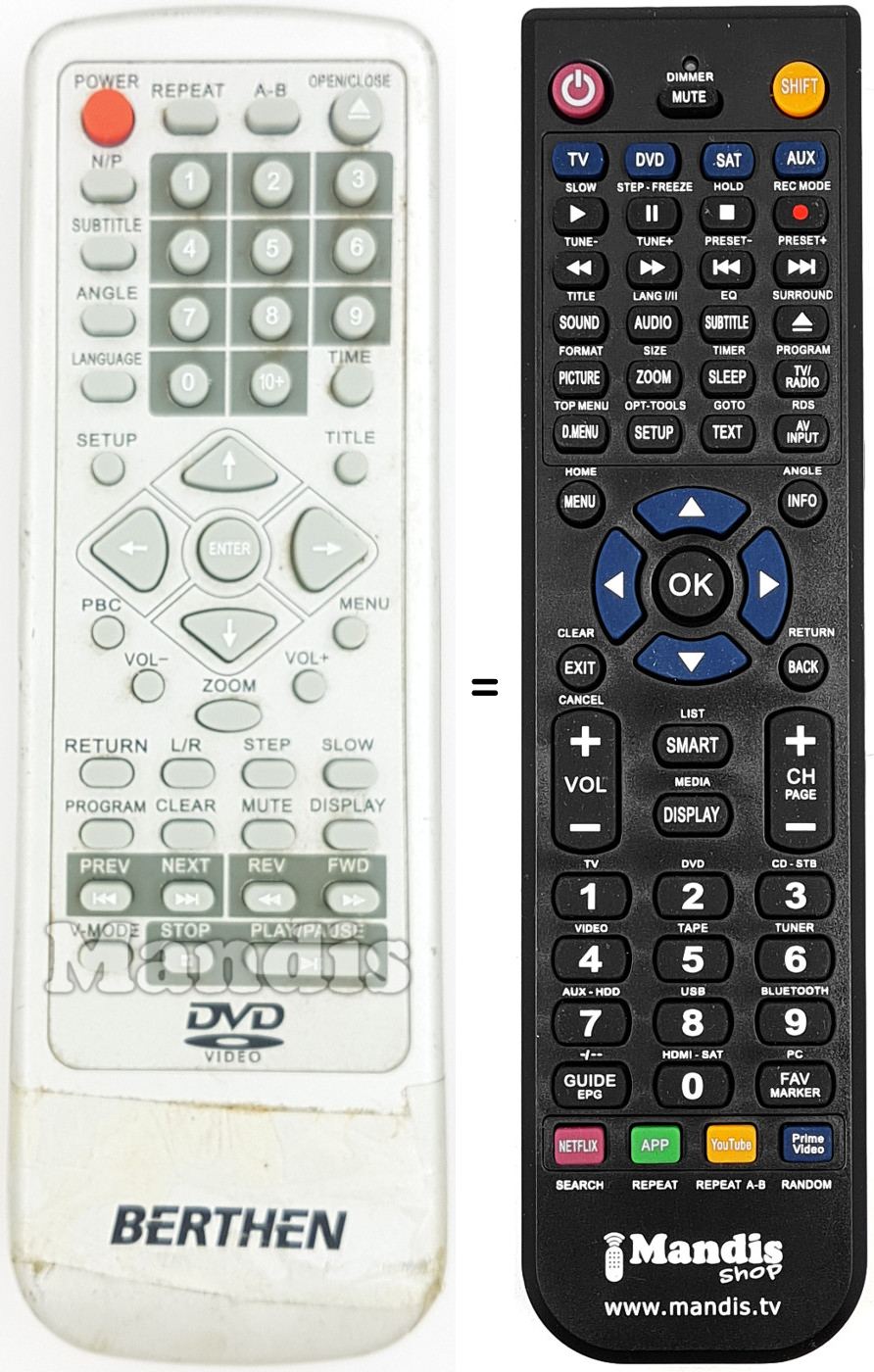 Replacement remote control REMCON1660