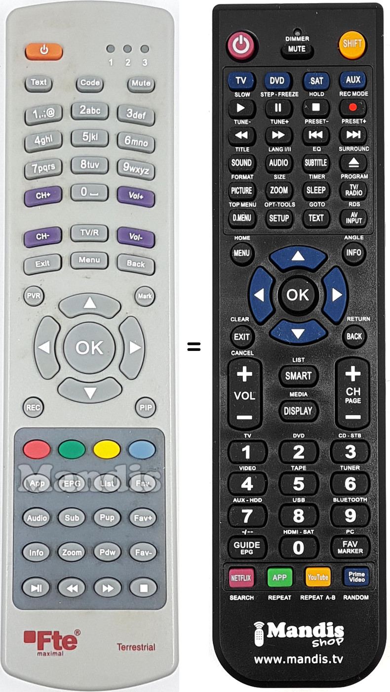 Replacement remote control REMCON1677