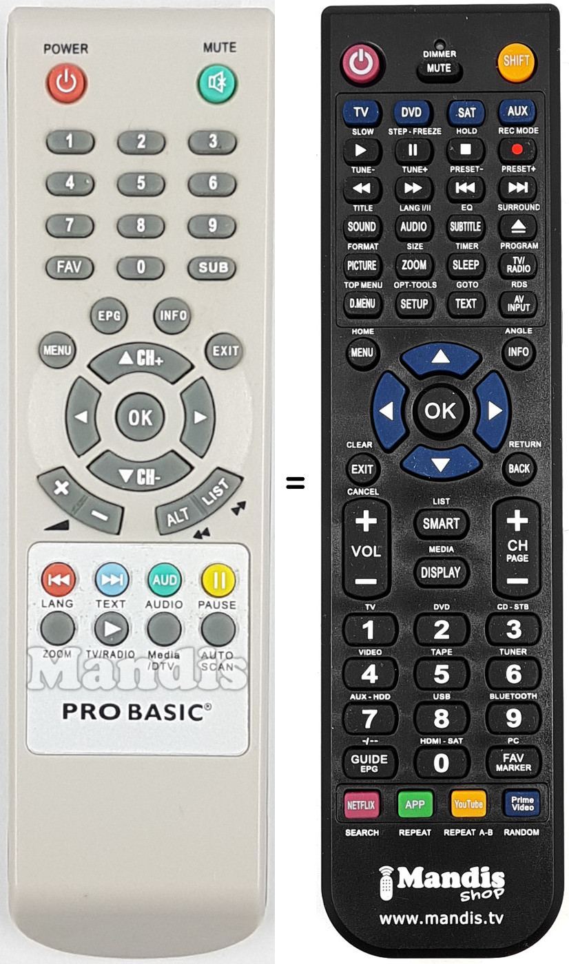 Replacement remote control REMCON1678