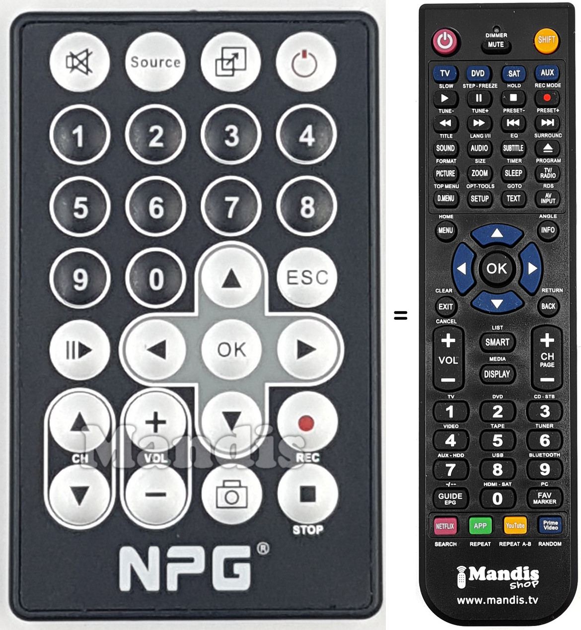 Replacement remote control REMCON1871