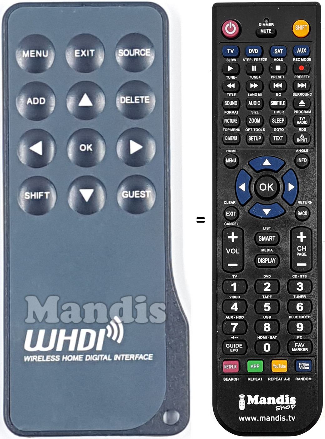 Replacement remote control REMCON1894