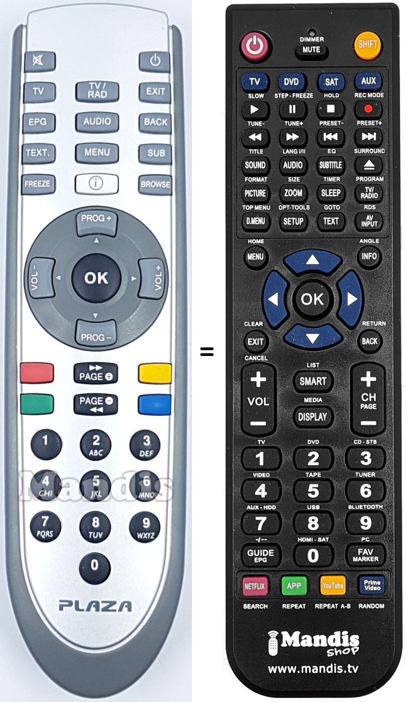 Replacement remote control REMCON2168