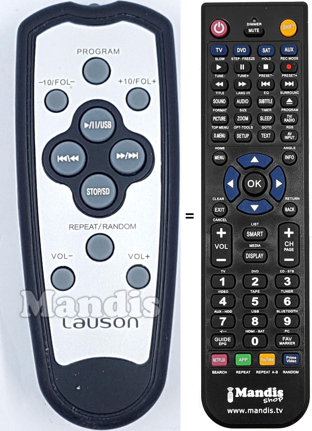 Replacement remote control REMCON2178