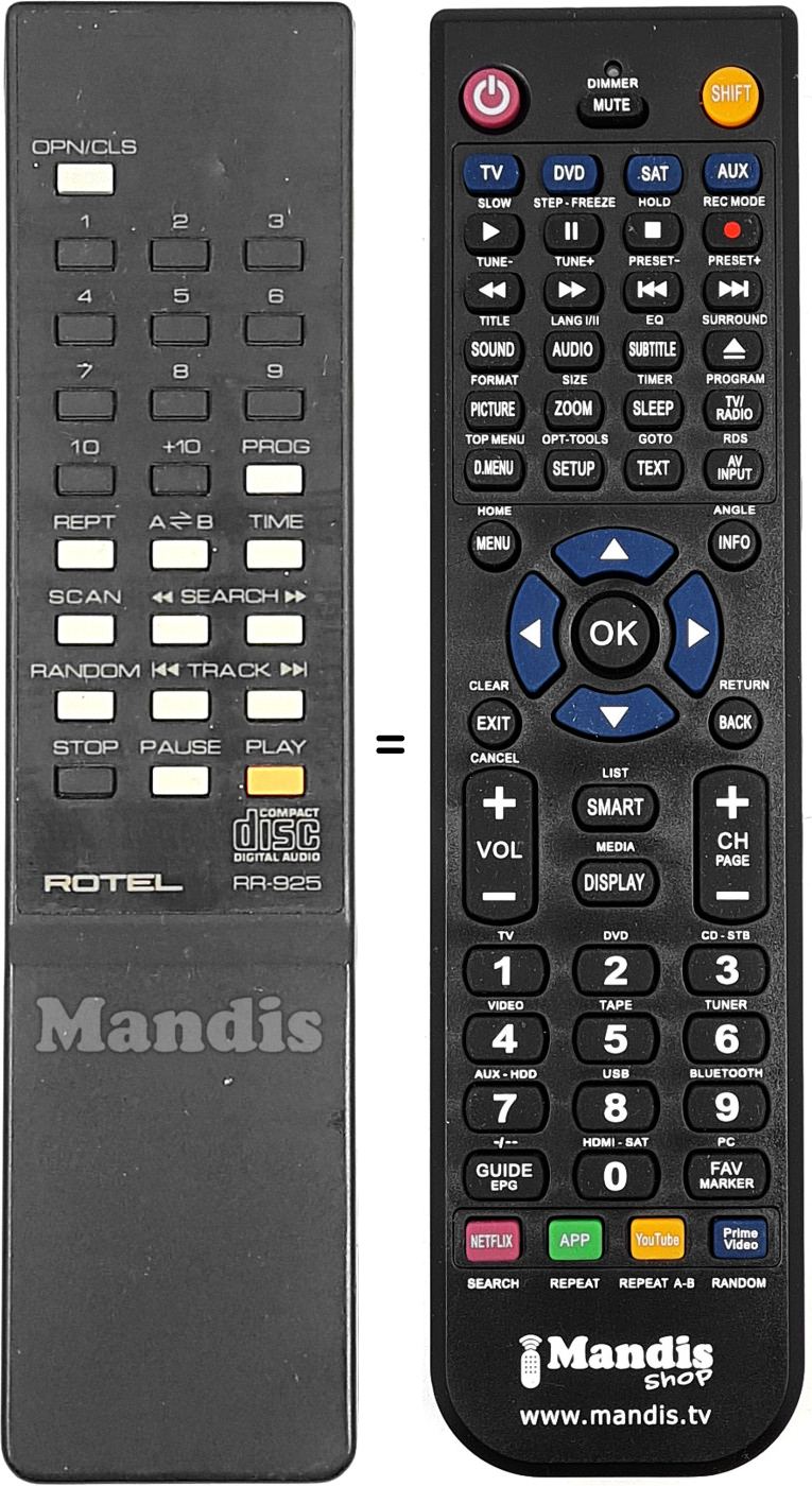 Replacement remote control RR-925
