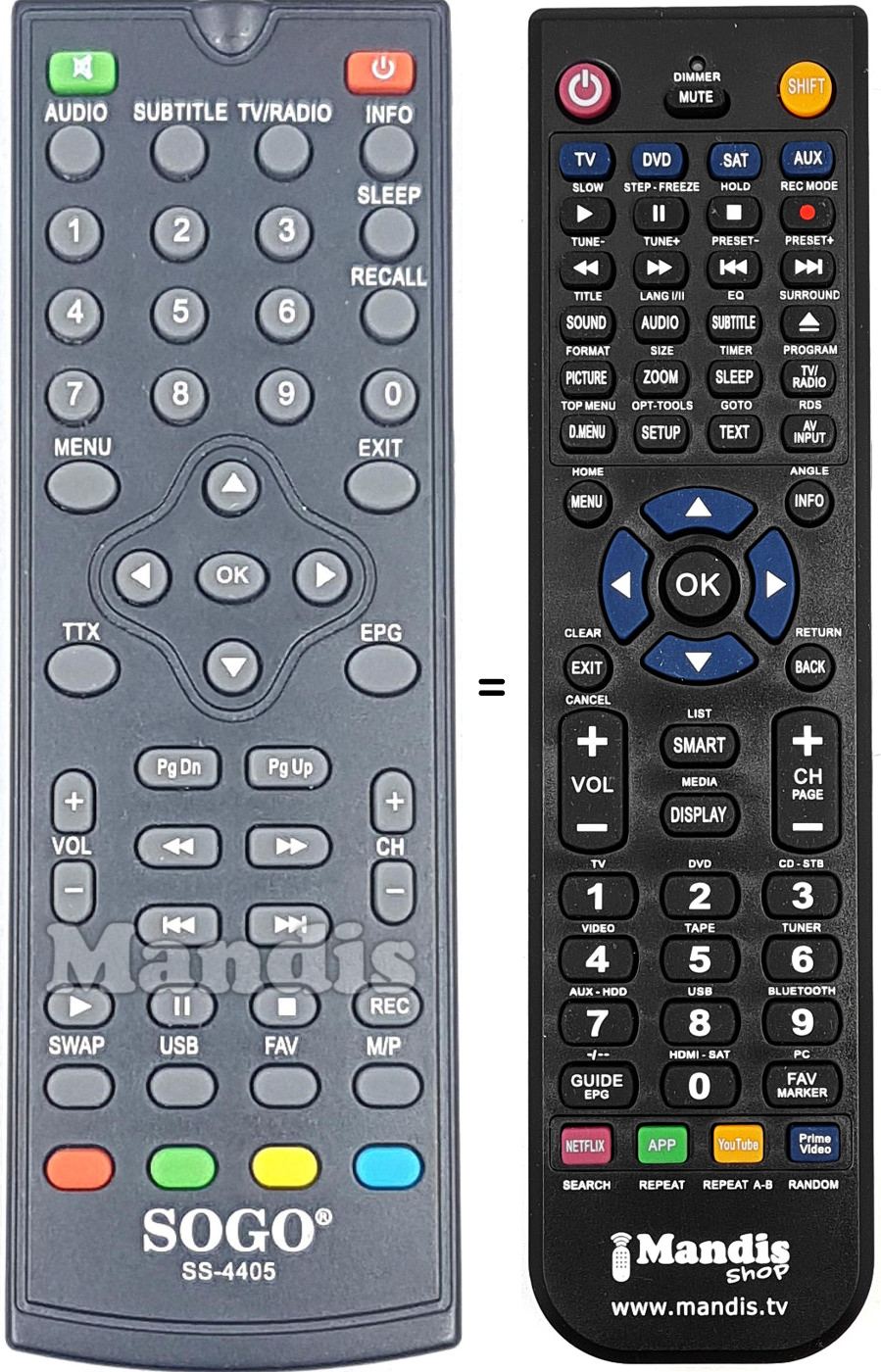Replacement remote control SS-4405