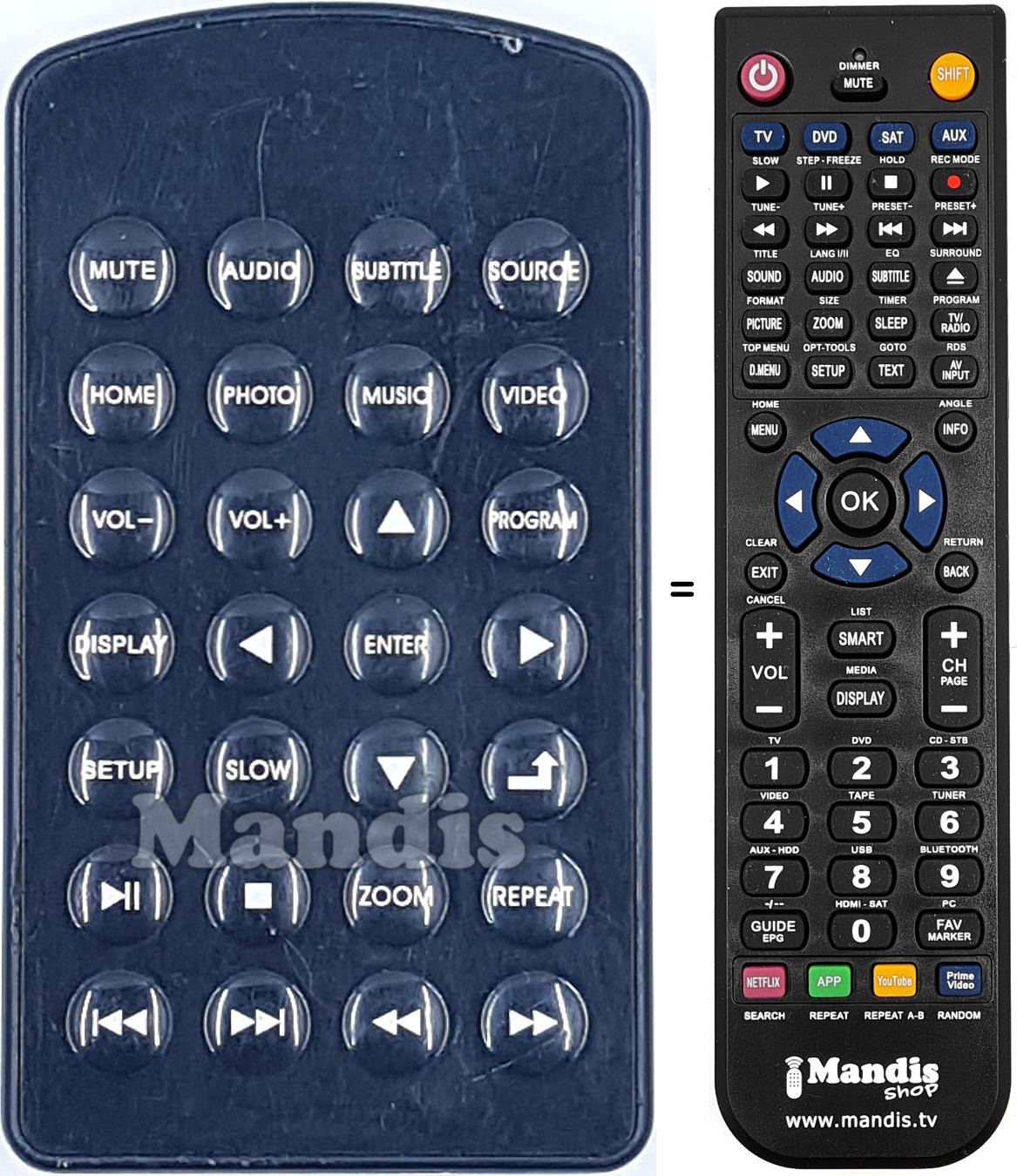 Replacement remote control VATECH001