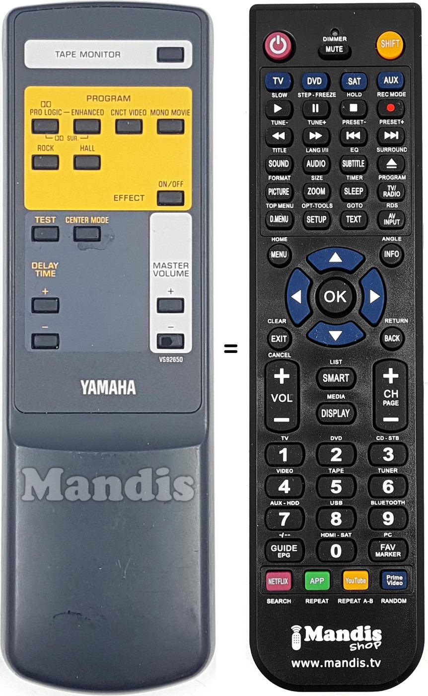 Replacement remote control Yamaha VS926500