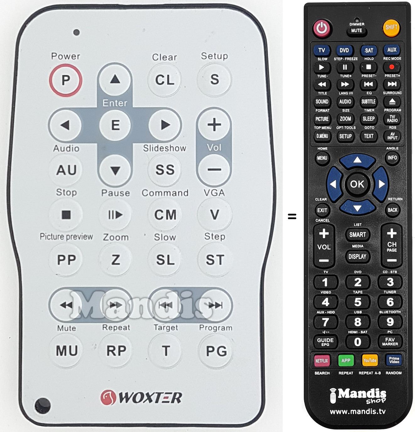Replacement remote control WOX004