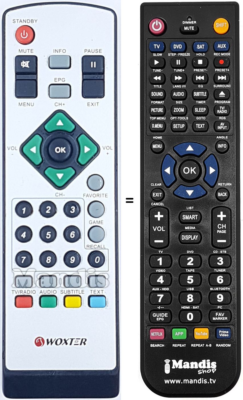 Replacement remote control WOX006