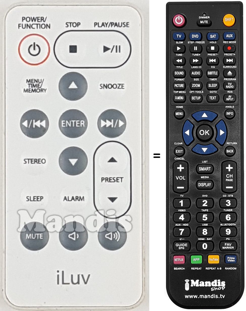 Replacement remote control i166