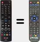 Replacement remote control for AKB73975761