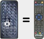 Replacement remote control for TFD-1020DVBT