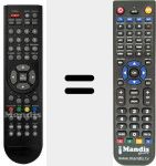 Replacement remote control for TV020