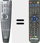 Replacement remote control for TVRC2