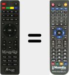 Replacement remote control for ATLAS001