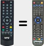 Replacement remote control for NPG002