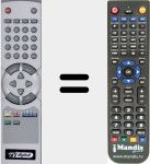 Replacement remote control for RCU 015