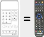 Replacement remote control for RC 5172