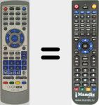 Replacement remote control for DVBT066