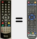 Replacement remote control for TM-TDT 1019
