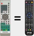 Replacement remote control for ANS003