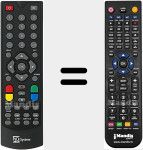 Replacement remote control for T2HEVC (TS6808)
