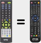 Replacement remote control for NPG012