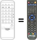 Replacement remote control Toshiba HVS54362