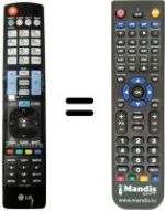 Replacement remote control LG 42 LV 375A