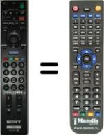 Replacement remote control Sony KDL-52 W4500