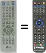 Replacement remote control LG DVX 298