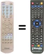 Replacement remote control TEAK DV-3500