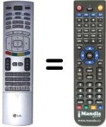 Replacement remote control LG 6710V00151S