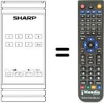 Replacement remote control Sharp RRMC-G0121C-ESA