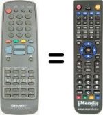 Replacement remote control Sharp RRMC-G1073BMSA
