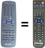 Replacement remote control Sharp RRMC-G1072BMSA